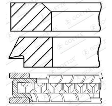 Sada pístních kroužků GOETZE ENGINE 08-333500-00