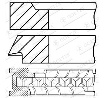 Sada pistnich krouzku GOETZE ENGINE 08-407700-10