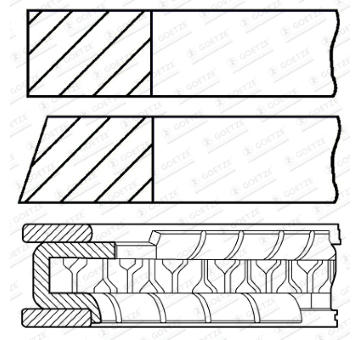 Sada pístních kroužků GOETZE ENGINE 08-422700-00