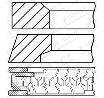 Sada pistnich krouzku GOETZE ENGINE 08-433700-00