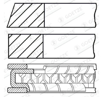 Sada pístních kroužků GOETZE ENGINE 08-443900-00