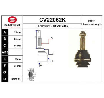 Sada kloubů, hnací hřídel EAI CV22062K