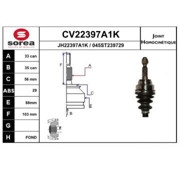 Sada kloubů, hnací hřídel EAI CV22397A1K