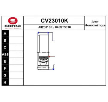 Sada kloubů, hnací hřídel EAI CV23010K