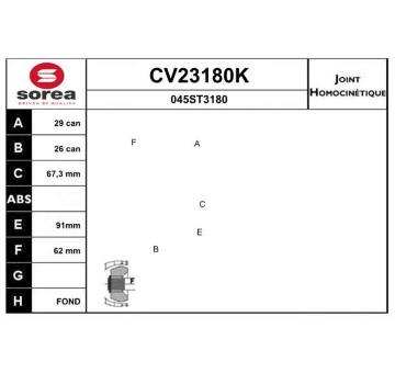 Sada kloubů, hnací hřídel EAI CV23180K