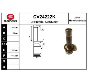 Sada kloubů, hnací hřídel EAI CV24222K
