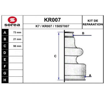 Sada měchů, hnací hřídel EAI KR007