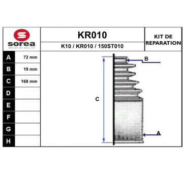 Sada měchů, hnací hřídel EAI KR010