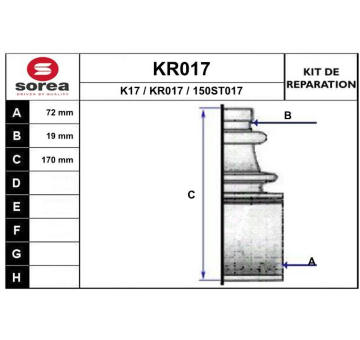 Sada měchů, hnací hřídel EAI KR017