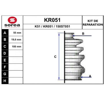 Sada měchů, hnací hřídel EAI KR051