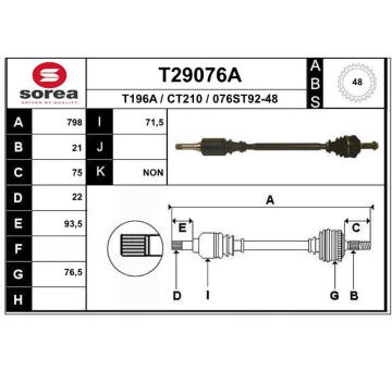 Hnací hřídel EAI T29076A