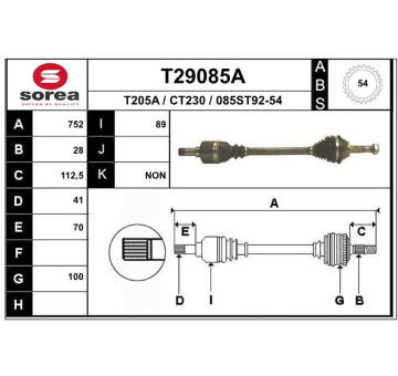 Hnací hřídel EAI T29085A