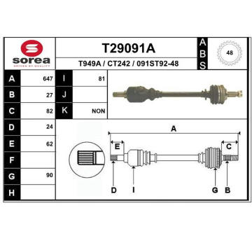 Hnací hřídel EAI T29091A
