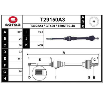 Hnací hřídel EAI T29150A3