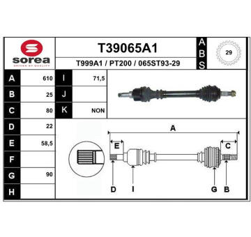 Hnací hřídel EAI T39065A1