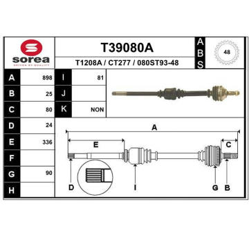 Hnací hřídel EAI T39080A