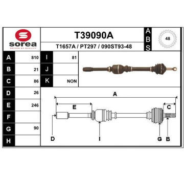 Hnací hřídel EAI T39090A