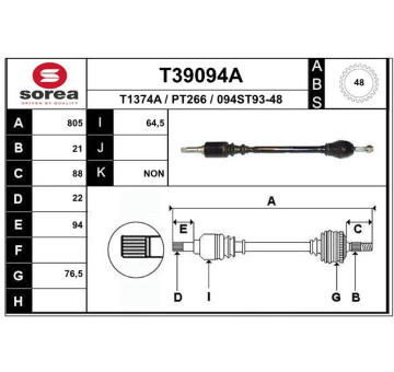 Hnací hřídel EAI T39094A