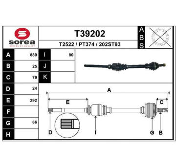 Hnací hřídel EAI T39202