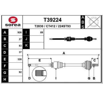 Hnací hřídel EAI T39224