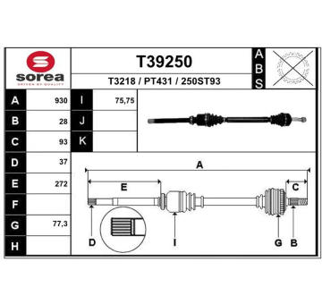 Hnací hřídel EAI T39250