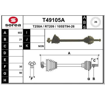 Hnací hřídel EAI T49105A