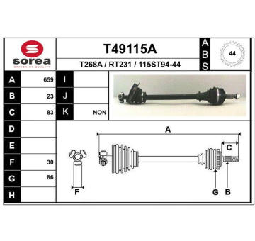 Hnací hřídel EAI T49115A