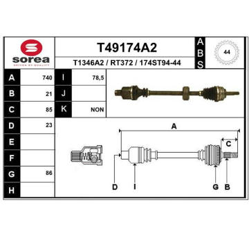 Hnací hřídel EAI T49174A2