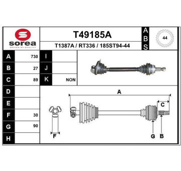 Hnací hřídel EAI T49185A