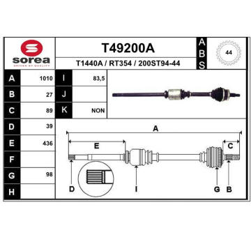 Hnací hřídel EAI T49200A