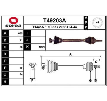 Hnací hřídel EAI T49203A