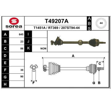 Hnací hřídel EAI T49207A