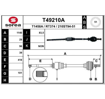 Hnací hřídel EAI T49210A