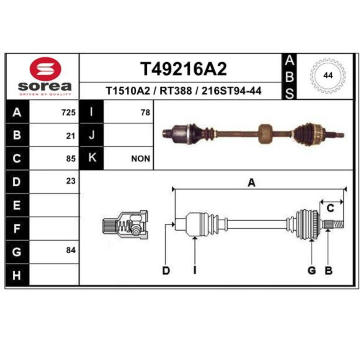 Hnací hřídel EAI T49216A2