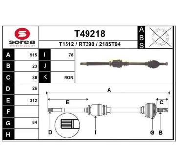 Hnací hřídel EAI T49218