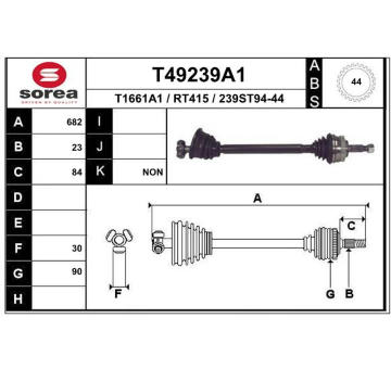 Hnací hřídel EAI T49239A1