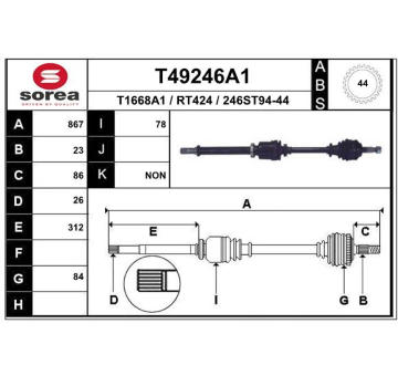 Hnací hřídel EAI T49246A1