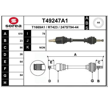 Hnací hřídel EAI T49247A1