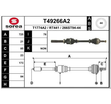 Hnací hřídel EAI T49266A2