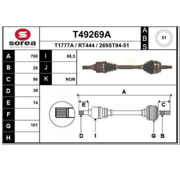 Hnací hřídel EAI T49269A