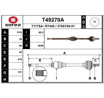 Hnací hřídel EAI T49270A