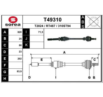 Hnací hřídel EAI T49310
