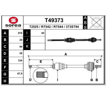 Hnací hřídel EAI T49373