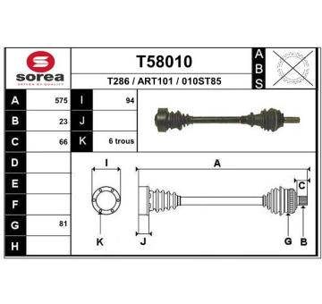 Hnací hřídel EAI T58010
