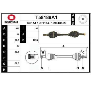 Hnací hřídel EAI T58189A1