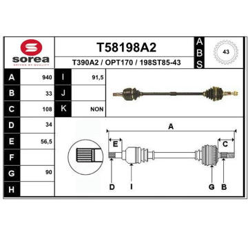 Hnací hřídel EAI T58198A2