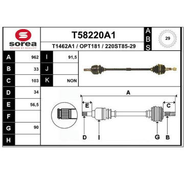 Hnací hřídel EAI T58220A1
