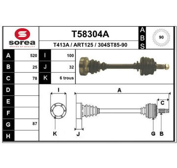 Hnací hřídel EAI T58304A