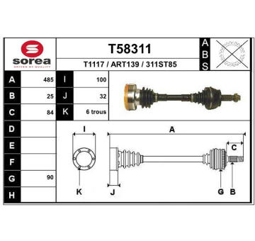Hnací hřídel EAI T58311