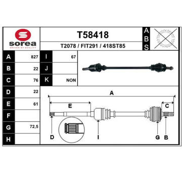 Hnací hřídel EAI T58418